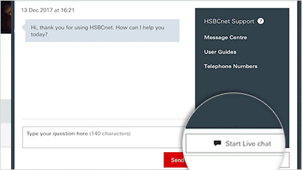 HSBCnet benefit, live chat, icon